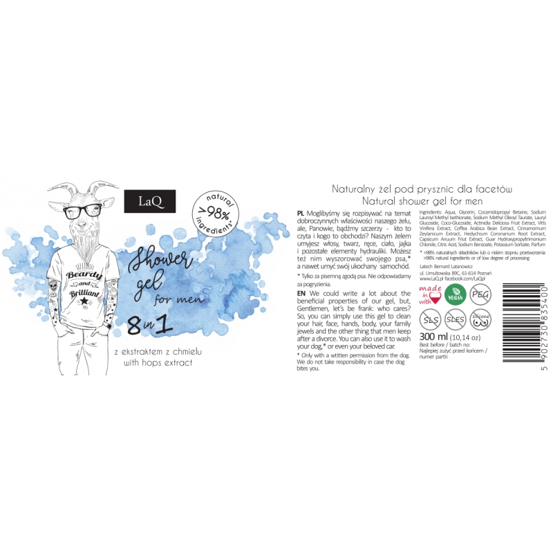 LaQ Żel pod prysznic dla facetów - kozioł 300ml - obrazek 2