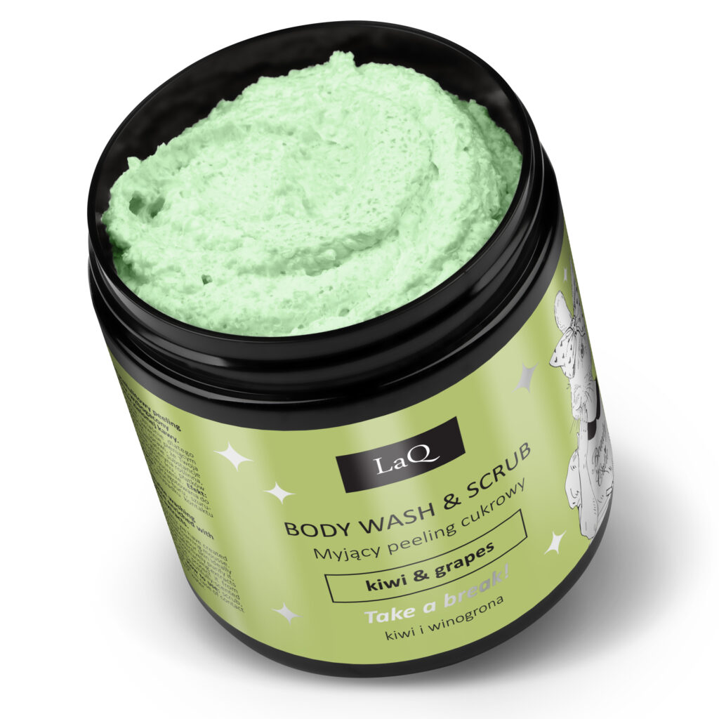 LaQ Peeling cukrowy myjący KIWI I WINOGRONA 220g - obrazek 2