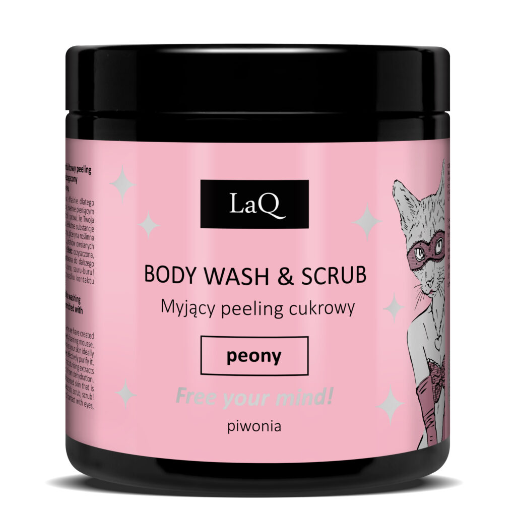 LaQ Peeling cukrowy myjący PIWONIA 220g