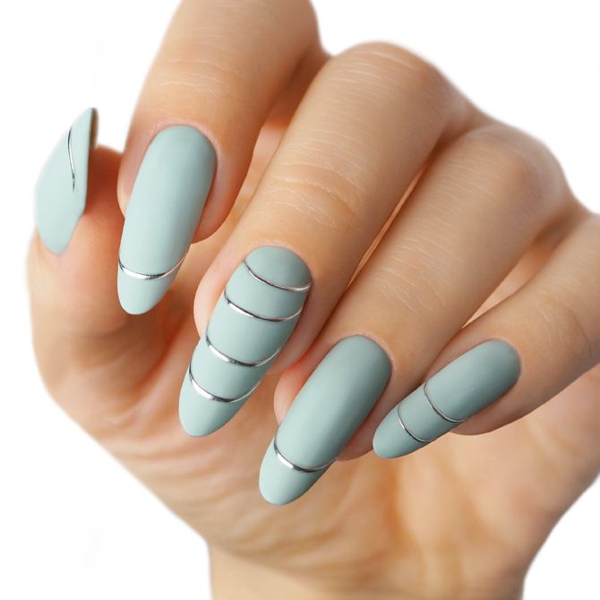 MISTERO MILANO Naklejki do paznokci Elastic Bow Silver 5121 - obrazek 3