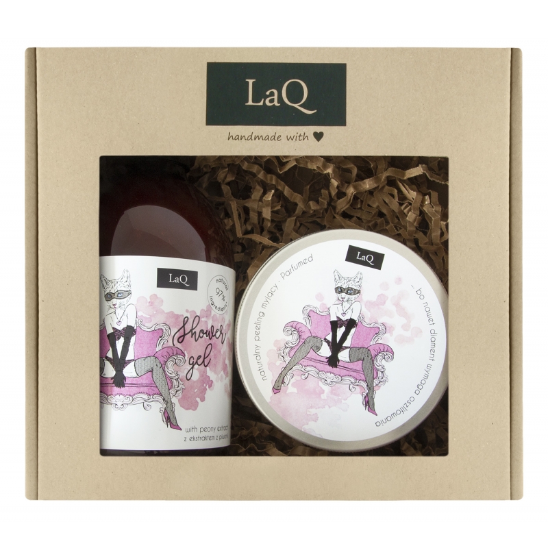 LaQ Zestaw kocica: scrub + żel 500 ml w kartoniku z okienkiem