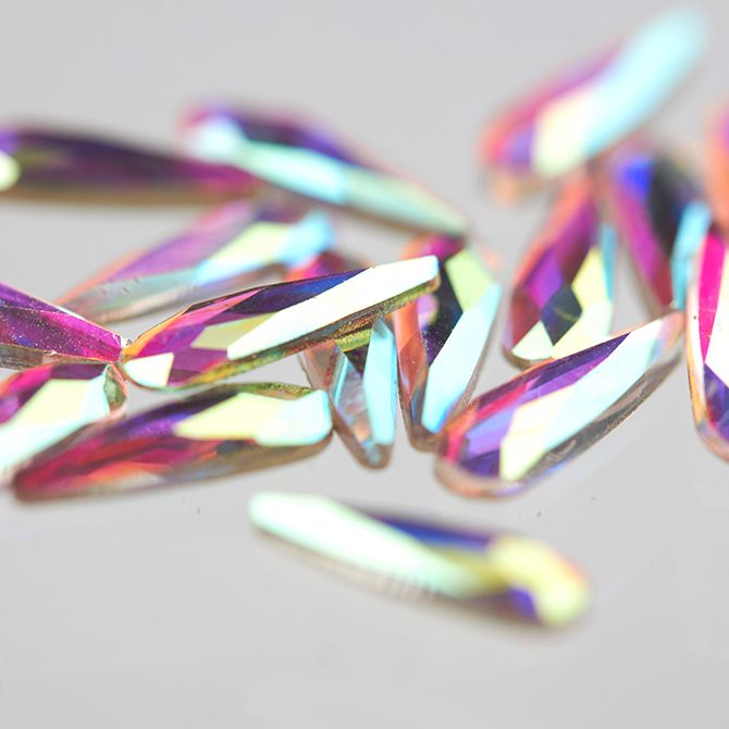 MM wielokolorowe cyrkonie do paznokci w kształcie podłużnej łezki 6 x 2 mm 5183 - obrazek 3