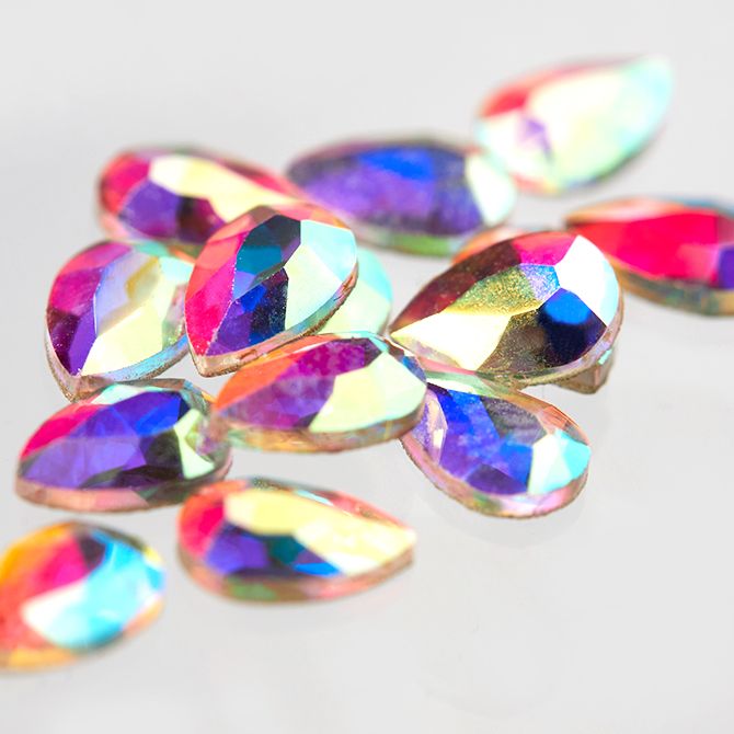 MM wielokolorowe cyrkonie do paznokci w kształcie łezki 6 x 4 mm 5185 - obrazek 3