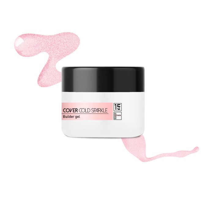MM Żel cover ze srebrną drobiną Simple Shape Cold Sparkle 15 g 2065/15