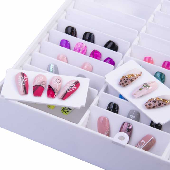 Pudełko ekspozytor kasetka organizer na tipsy duży 1szt biały - obrazek 2