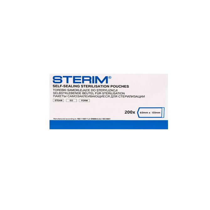 STERIM Torebki do sterylizacji, papierowo-foliowe, 60mm x 100mm