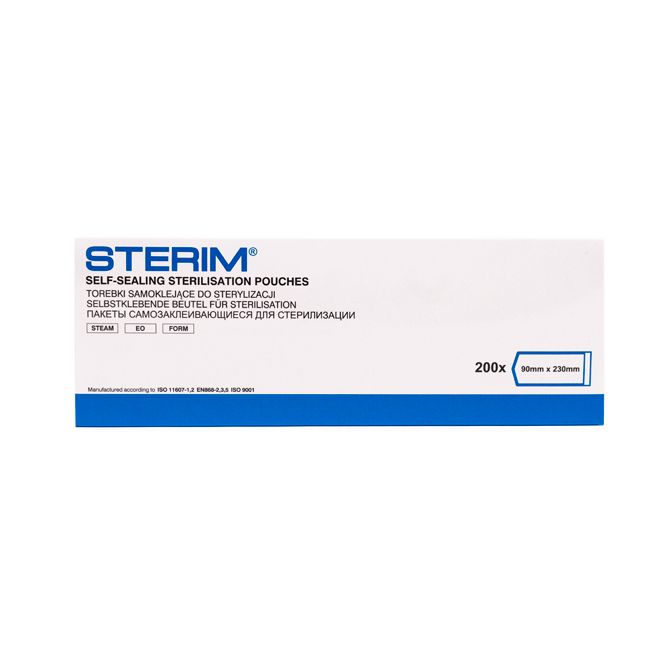 STERIM Torebki do sterylizacji, papierowo-foliowe, 90mm x 230mm