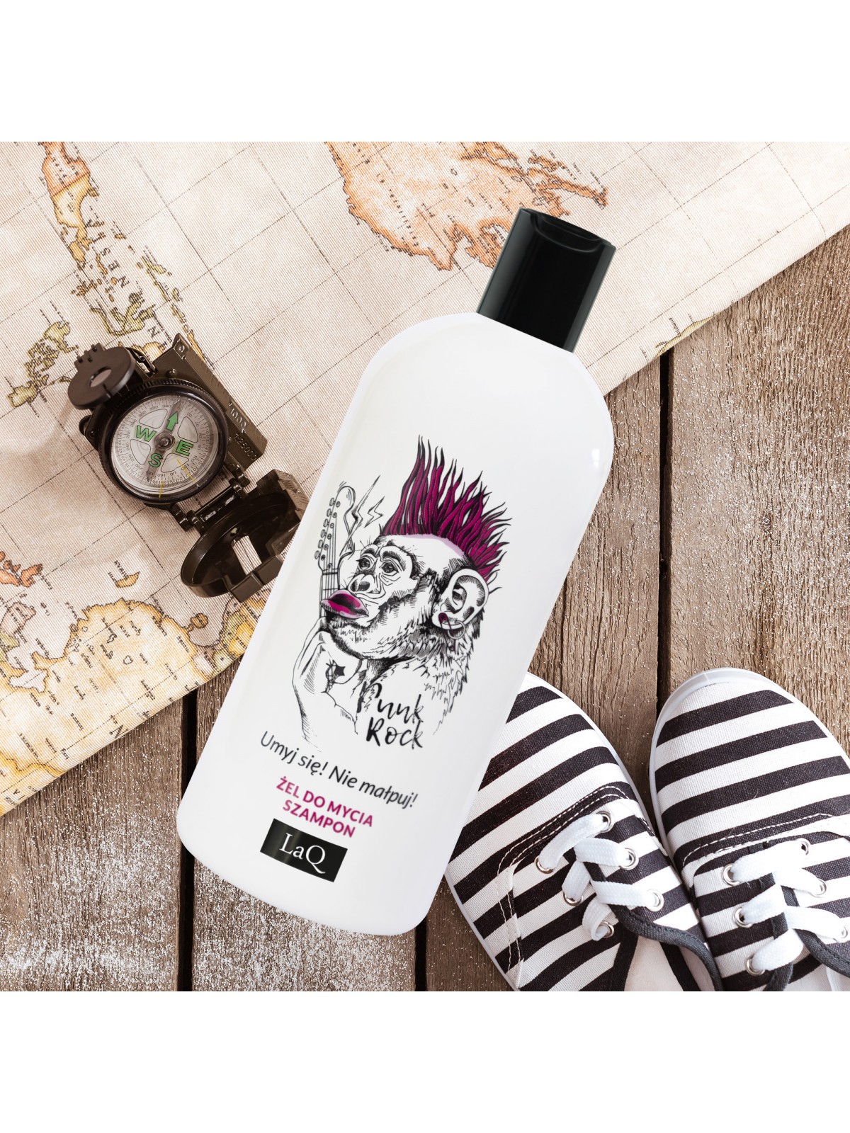 LaQ Żel do mycia i szampon do włosów 2w1 300 ml MAŁPA - obrazek 2