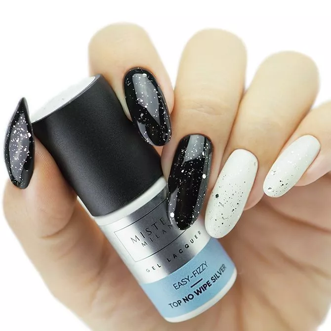 Mistero Milano Top hybrydowy EASY-FIZZY z drobiną silver 1411 12ml - obrazek 2