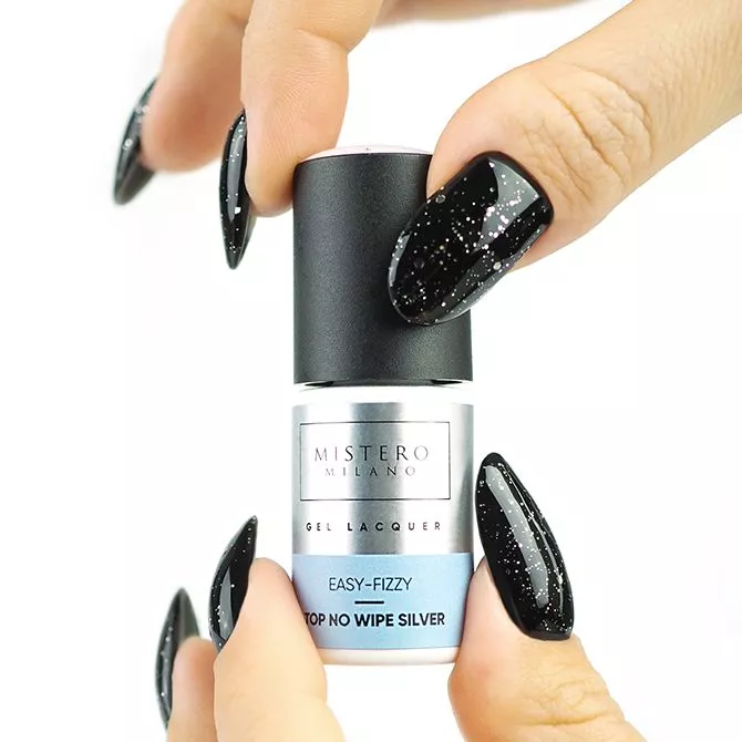 Mistero Milano Top hybrydowy EASY-FIZZY z drobiną silver 1411 12ml - obrazek 4