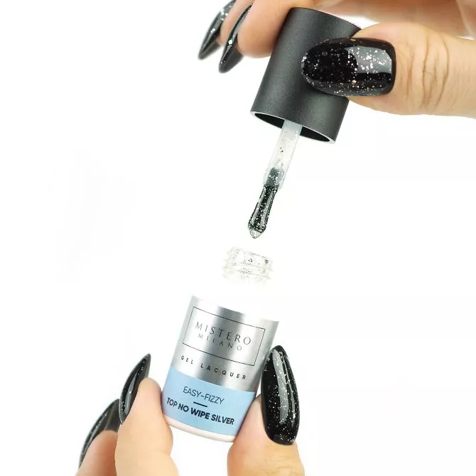 Mistero Milano Top hybrydowy EASY-FIZZY z drobiną silver 1411 12ml - obrazek 5