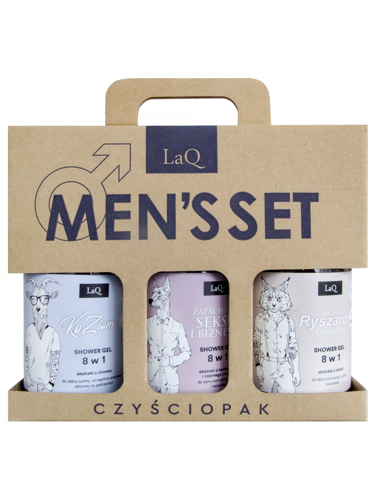 Czyściopak Męski - 3 x żel pod prysznic 500 ml - DOBERMAN RYSZARD KOZIOŁ