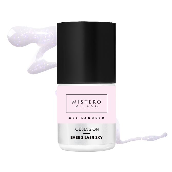 Mistero Milano Baza coverowa z drobiną OBSESSION SILVER SKY 12ml 1456 - obrazek 3