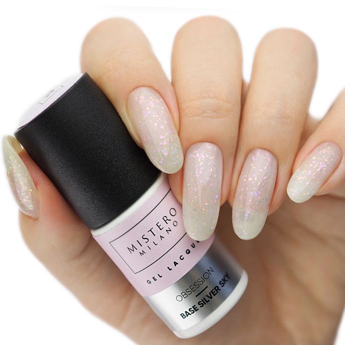 Mistero Milano Baza coverowa z drobiną OBSESSION SILVER SKY 1456/7 - obrazek 2