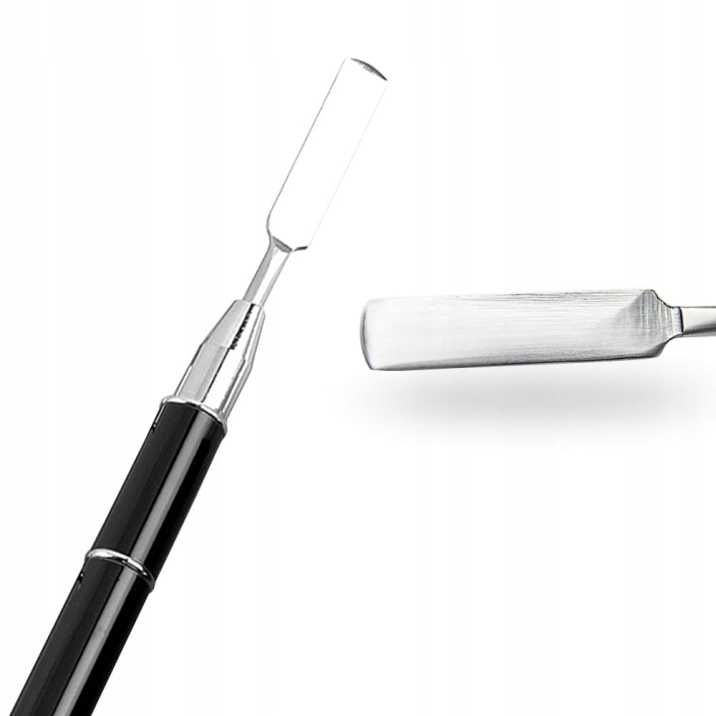 Pędzelek do akrylożelu dwustronny ze szpatułką długość włosia 8mm - obrazek 3