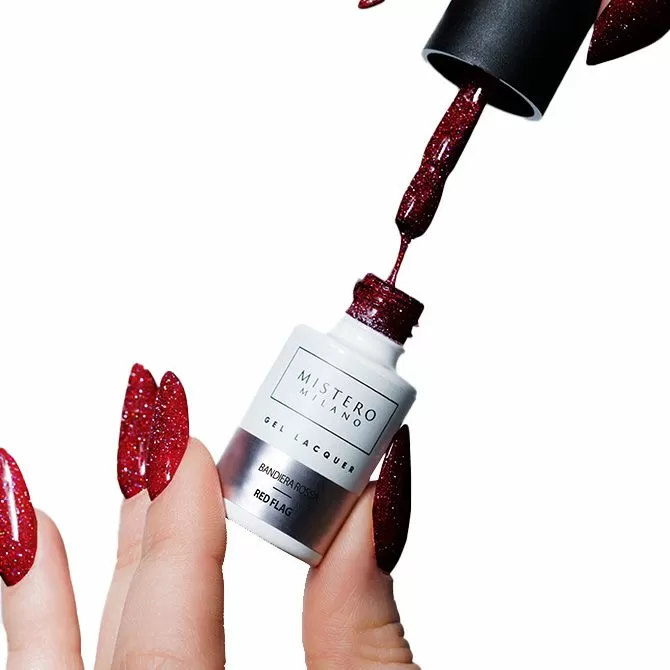 Mistero Milano Lakier hybrydowy Czerwona Flaga 7ml 1481 - obrazek 3
