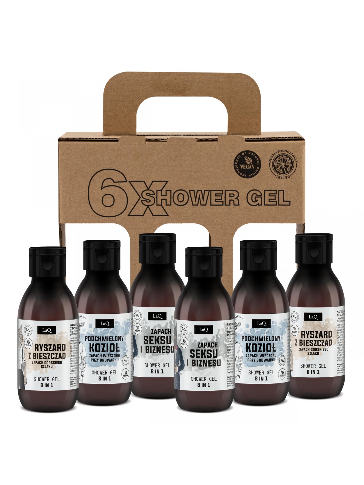 LaQ Zestaw: 6 x żel pod prysznic 100 ml MEN SET