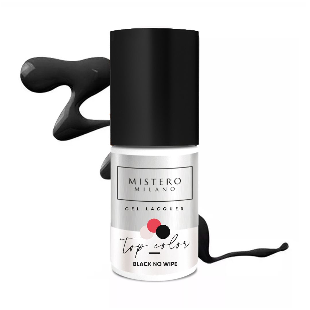 MM Lakier hybrydowy Color TOP NO WIPE czarny top bez przemywania 7 ml 1507