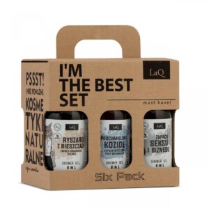 LAQ Zestaw: 6 x żel pod prysznic 100 ml SZCZĘŚCIOPAK męski Doberman, Ryszard i Kozioł