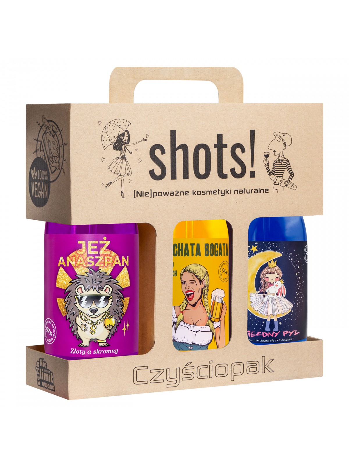 LaQ Shots! CZYŚCIOPAK DLA KAŻDEGO 3 x żel pod prysznic 500 ml
