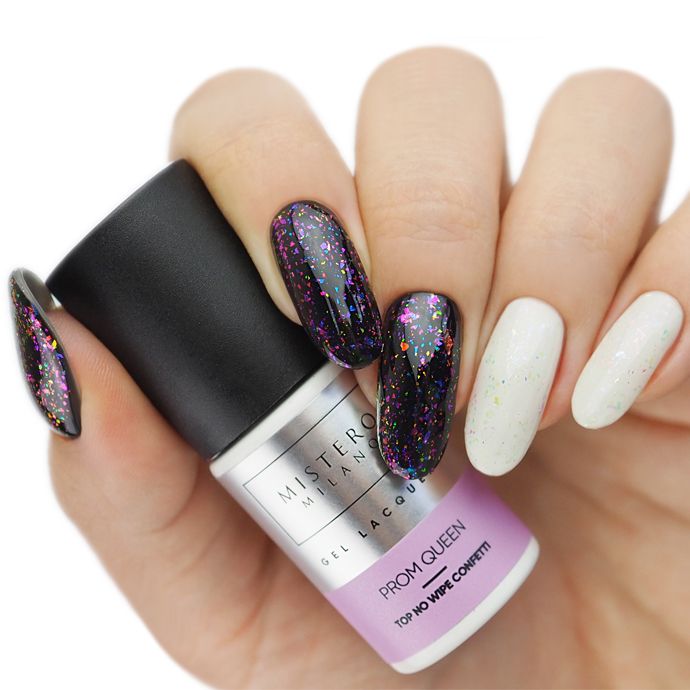 Mistero Milano Top hybrydowy z drobiną PROM QUEEN TOP NO WIPE CONFETTI 12ml - obrazek 3