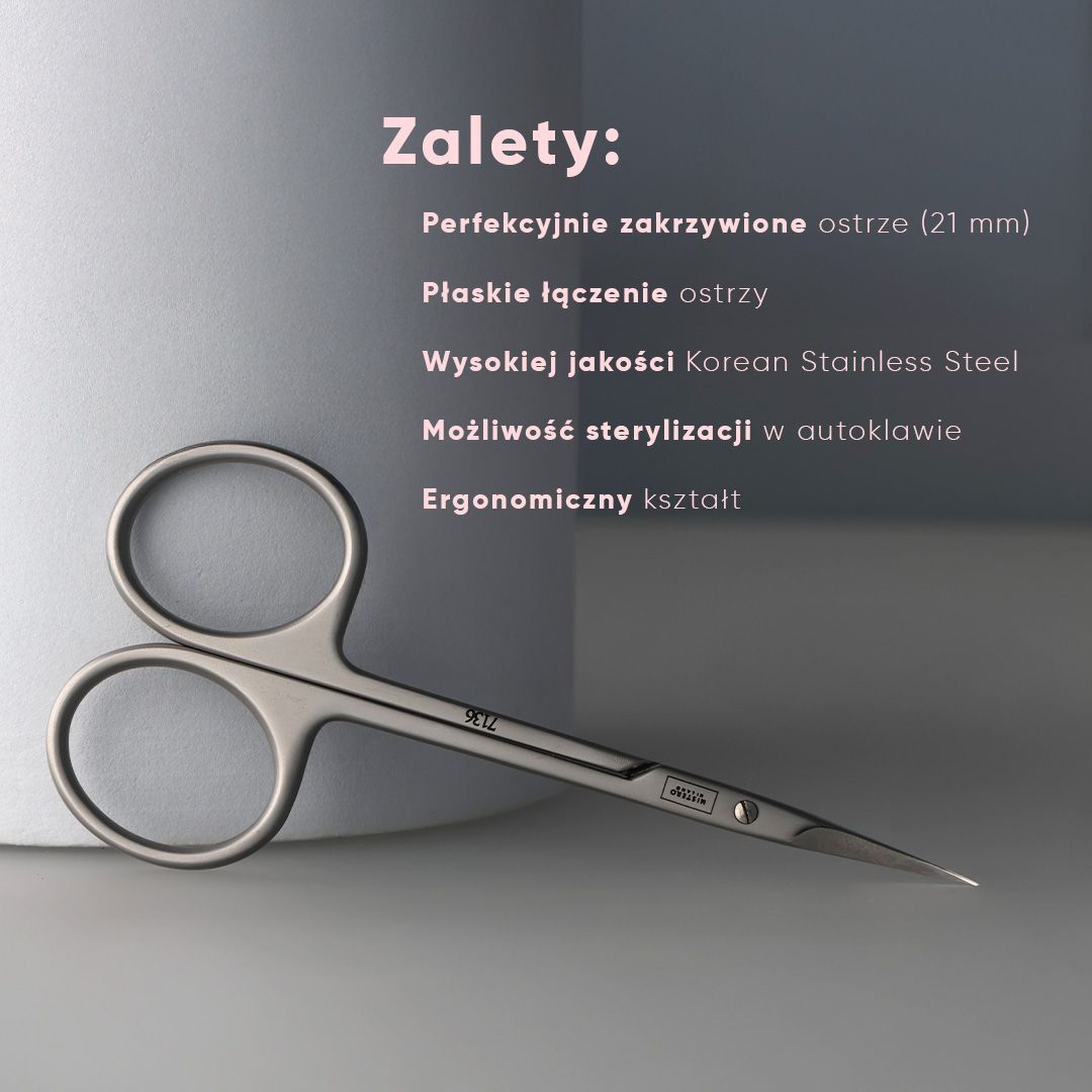 Mistero Milano Nożyczki do skórek, zakrzywione ostrze 21 mm - obrazek 2