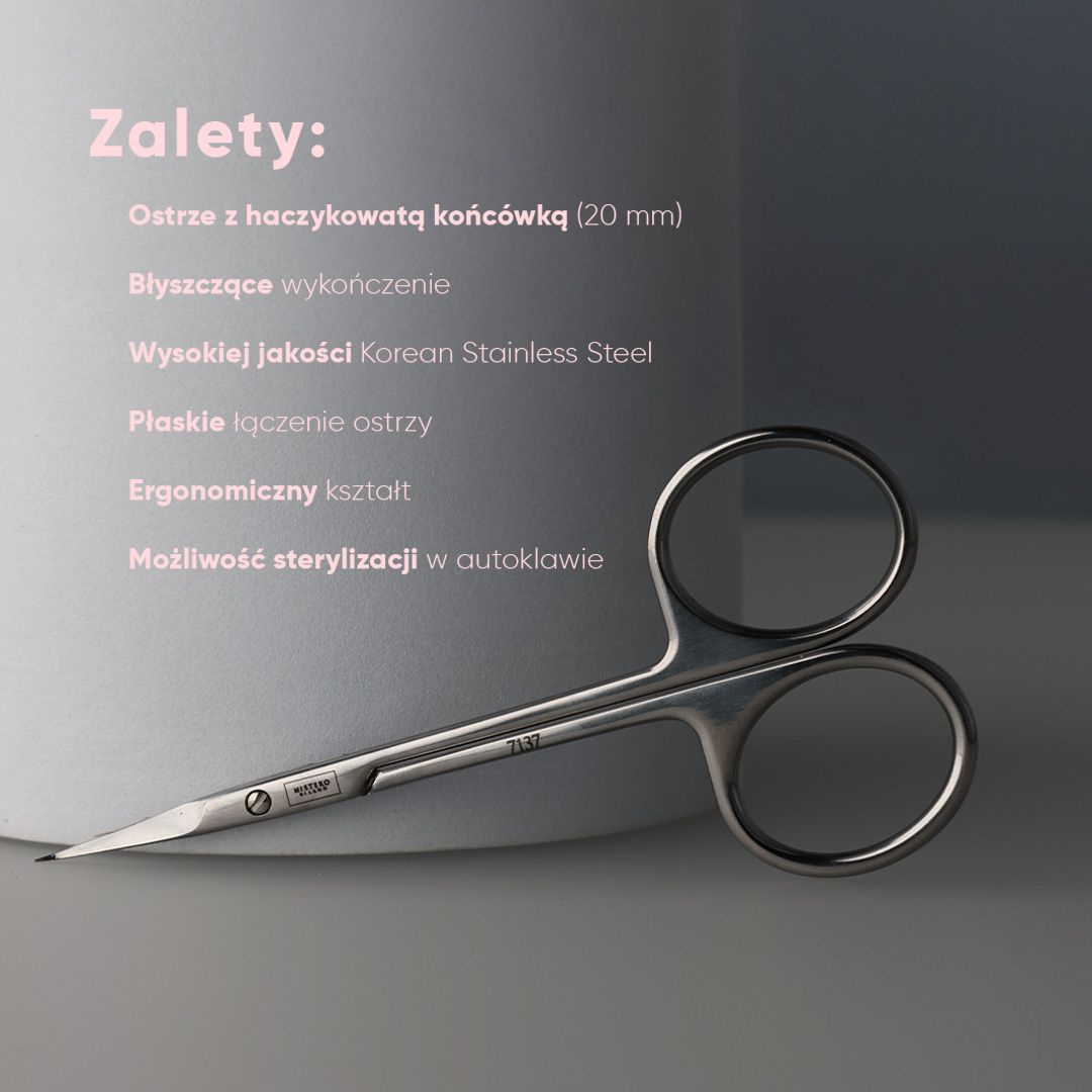 Mistero Milano Nożyczki do skórek, ostrze z haczykiem 20 mm - obrazek 2
